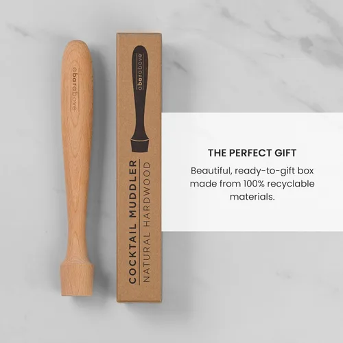 Miniatura 4 de A Bar Above Muddler de madera para cócteles – Muddler de cóctel de 12 pulgadas de largo perfecto para triturar frutas, prensar cubos de menta