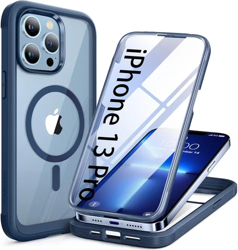 Miniatura 258 de Miracase Funda para iPhone 13 de 6.1 pulgadas, [sin burbujas] funda de teléfono de cuerpo completo con pantalla de vidrio completa integrada, sin