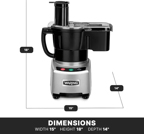 Miniatura 3 de Waring WFP16SCD - Procesador comercial de alimentos de alimentación continua de 4 cuartos de galón, motor de 2 HP, tubo de alimentación extragrande
