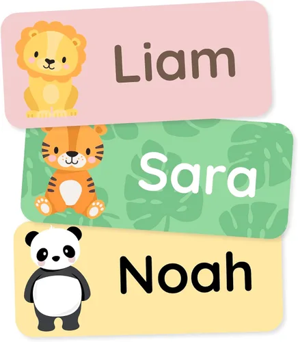 Miniatura 13 de Etiquetas de nombre personalizadas para niños (60) – Adhesivos personalizados impermeables y duraderos para ropa, guardería, oficina y suministros
