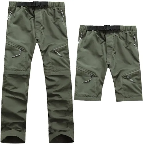 Miniatura 2 de Pantalones convertibles de senderismo para hombre, impermeables, de secado rápido, con cremallera, ligeros, pantalones de pesca con múltiples