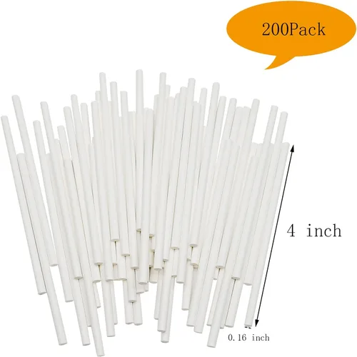 Miniatura 2 de Palitos de piruleta blancos de 4 pulgadas, palitos de golosinas, para dulces caseros, galletas, postres, 200