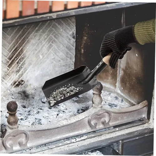 Miniatura 7 de Pala de jardinería y chimenea para cenizas, herramienta de mano cuadrada para hoguera de jardín y estufa, ceniza plana para limpieza eficiente