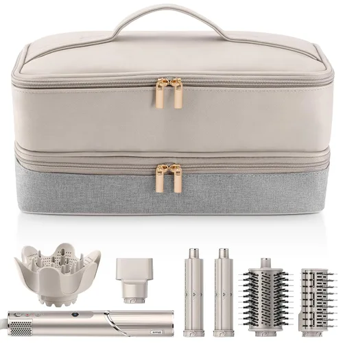Adworte Estuche de transporte de viaje para secador de pelo Shark Flexstyle FlexFusion Airwrap Brush de doble capa, accesorios para el cabello,