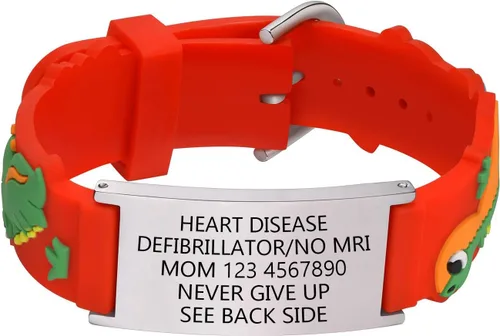 Miniatura 18 de Pulsera de Identificación Médica Personalizada para Niños - Pulsera de Identificación de Silicona Linda para Autismo Alergia Convulsiones