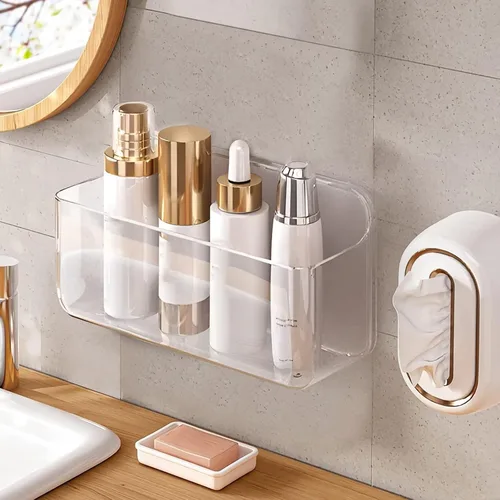 Diesisa Organizador acrílico para montaje en pared, 5.1 pulgadas de profundidad x 10.9 pulgadas de ancho x 6 pulgadas de alto, organizador de