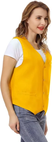 Miniatura 4 de TOPTIE Chaleco unisex con botones para uniforme de trabajo