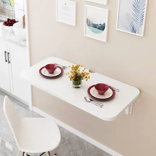 Mesa plegable montada en la pared con agujero de rosca, mesa de comedor flotante, mesa para niños, estación de trabajo, escritorio de computadora,