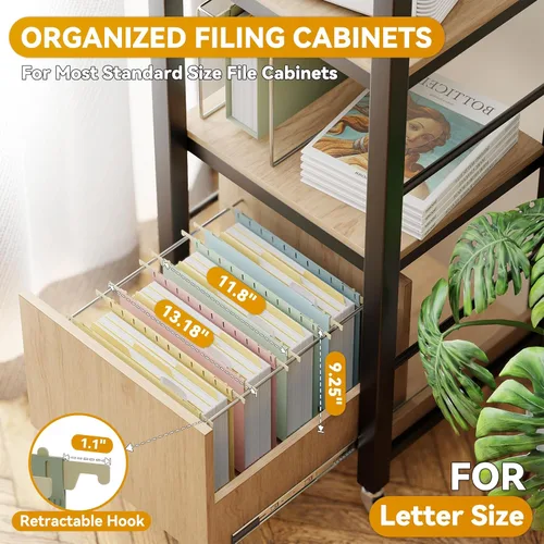 Miniatura 3 de Carpeta colgante de plástico con capacidad adicional, tamaño carta, carpeta de archivos expandible de 2 pulgadas con pestañas, carpetas reforzadas