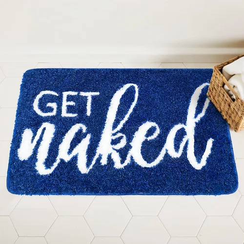 Miniatura 16 de Get Naked - Alfombra de baño larga, alfombra de baño súper suave y divertida, antideslizante, alfombra blanca y negra, alfombra absorbente de agua
