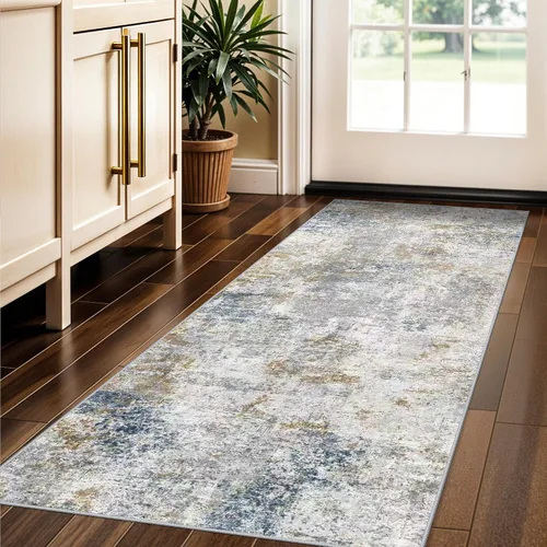 Miniatura 27 de Alfombra lavable de 2 x 3 pies para entrada: alfombras vintage con respaldo antideslizante para cocina, baño, alfombra resistente al agua
