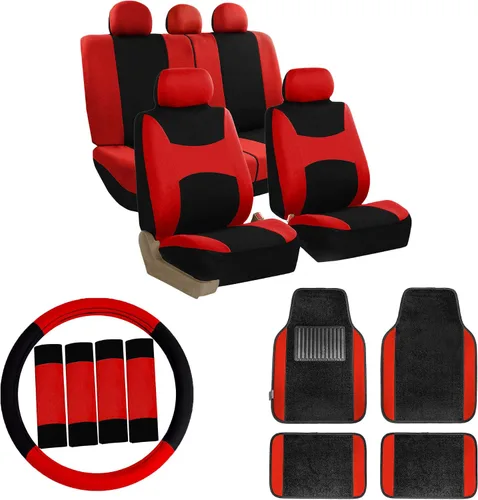 Miniatura 14 de FH Group FH-FB030115 Combo Set: Fundas de asiento de tela ligera y brisa (Aptas para bolsa de aire y división) W. FH2033 + F14407 Alfombrillas