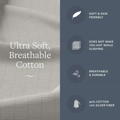 Miniatura 3 de Sábana ajustable GroundLuxe de fibra de plata 10% orgánica