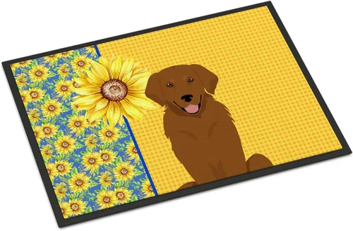 Miniatura 11 de Caroline's Treasures WDK5313MAT Airedale Terrier - Tapete para puerta delantera de 18 x 27 pulgadas, diseño de girasoles de verano, para entrada