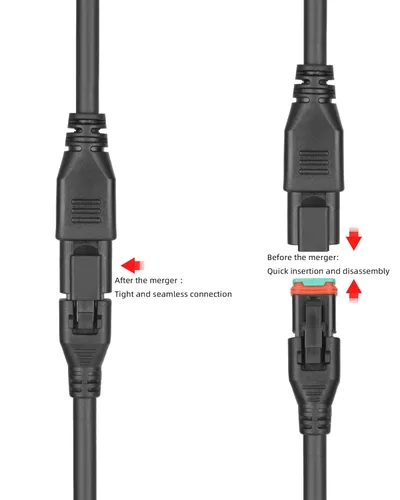 Miniatura 7 de Conectores de arnés de cableado macho hembra estilo DT, 2 juegos de adaptadores de cable de goma de 14 AWG, 2 pines Plug and Play para barra de luz