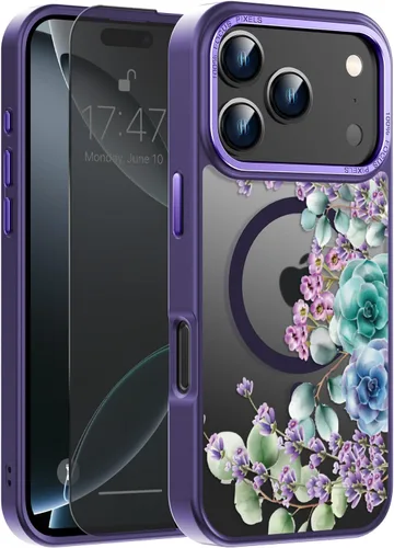 Miniatura 117 de Goodon Funda para iPhone 17 Pro con protector de pantalla de privacidad, compatible con Magsafe, a prueba de golpes, translúcida mate, bonita funda