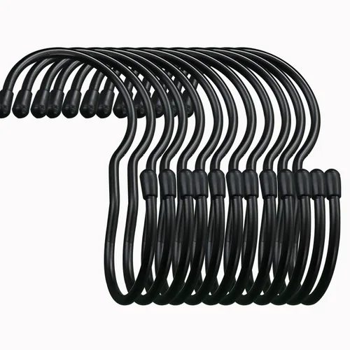 12 ganchos de metal en forma de S de 90 grados, ganchos en ángulo de giro para bolsos, jeans, plantas, macetas, sartenes, tazas, toallas y bolsas