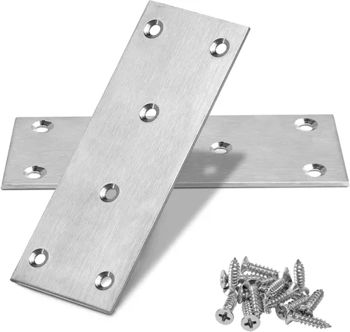 Miniatura 32 de Soporte plano de 1.575 x 0.630 x 0.079 in, soporte recto de acero inoxidable, soporte recto de metal, soporte recto negro, placa de unión