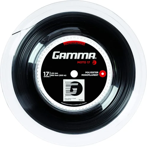 GAMMA Cuerda de raqueta de tenis para moto, poliéster, forma heptagonal que ofrece el máximo mordedura de bola, giro, potencia y control, juegos de