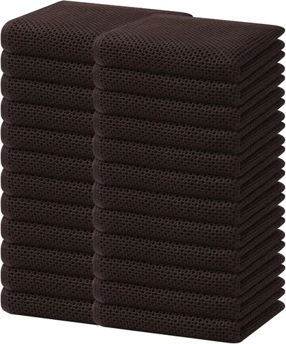 Miniatura 277 de Homaxy Paños de cocina de 100% algodón con tejido de gofre, ultra suaves, absorbentes, de secado rápido, 12 x 12 pulgadas, paquete de 6, amarillo