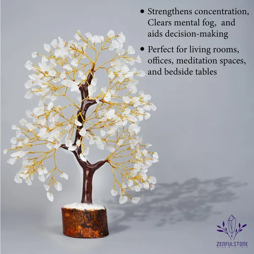 Miniatura 8 de Árbol de la vida de cuarzo transparente para decoración del hogar, la oficina y el escritorio, bonsái hecho a mano para claridad, energía positiva