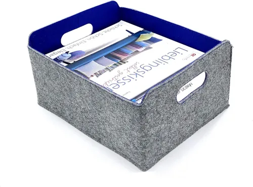 Miniatura 35 de Welaxy Cestas de almacenamiento plegables de fieltro, cubos de almacenamiento para estantes, caja de fieltro para niños, juguetes, revistas, libros