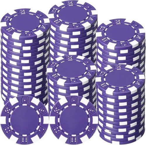 100 fichas de póquer de 0.41 oz ABS Monte Carlo, 0.05 oz fichas de bingo de 1.575 in, marcadores en blanco para conteo a granel para Blackjack y