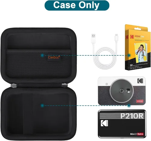 Miniatura 2 de Canboc Funda de transporte para impresora fotográfica portátil Kodak Mini 2 Retro 4PASS (2.1 x 3.4 pulgadas), bolsillo de malla para papel