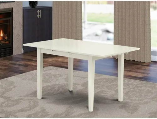Miniatura 2 de East West Furniture NFT-LWH-T Norfolk - Mesa de comedor rectangular con hojas de mariposa, 32 x 54 pulgadas, color blanco lino