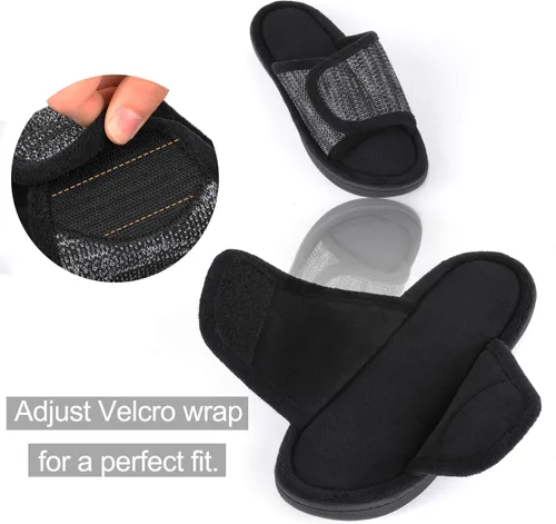 Miniatura 2 de RockDove - Pantuflas de espuma viscoelástica ajustables para hombre
