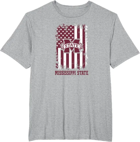 Miniatura 14 de Camiseta patriótica retro con bandera estadounidense de los Mississippi State Bulldogs, Negro