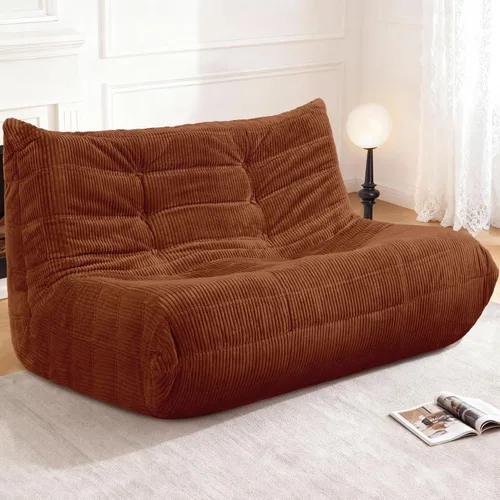 Miniatura 93 de Puf para adultos, silla puf grande, sillón con relleno de espuma viscoelástica para el hogar, apartamento o sala de juegos, gris afelpado Felpa gris