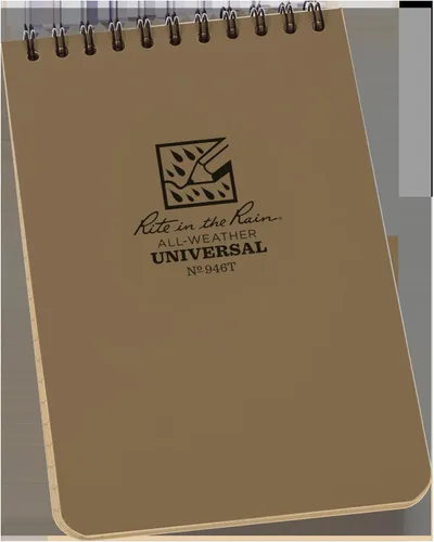 Miniatura 24 de Rite In The Rain Cuaderno de espiral superior resistente a la intemperie, 4 x 6 pulgadas, cubierta negra, patrón universal (No. 746-3), paquete de 3