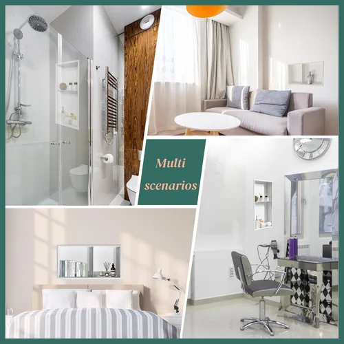 Miniatura 6 de Niche de ducha de 12 x 24 pulgadas, organizador de baño blanco mate, no necesita azulejos, acero inoxidable, moderno en nicho insertado en la pared