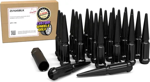 Miniatura 10 de Wheel Accessories Parts 32 Piezas Tuercas M14x1.5 14x1.5 Rosca con Púas de 4.4" de Largo Tuercas Rojas para Camión Spline Hex Compatible con Chevy