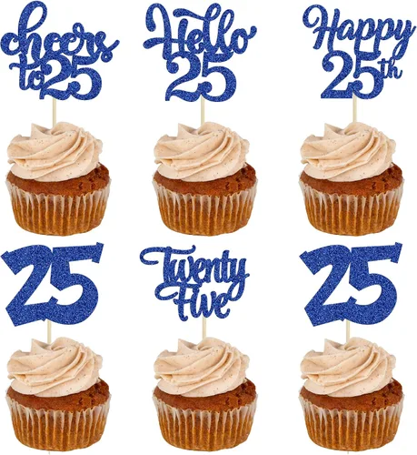 Miniatura 54 de 30 piezas Adornos para pastel de cumpleaños de 6 años, seis brillos, hola 6, púas para cupcakes, felicitaciones a los 6 años, decoraciones