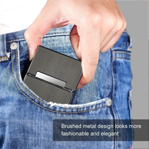 Miniatura 3 de Caja de cigarrillos Interruptor magnético de aluminio 20 Capacidad 3 Pack (gris+azul+negro, 3.346 in)