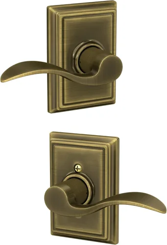 Miniatura 106 de SCHLAGE - Manija de puerta Accent con cerradura de paso libre para pasillo y armario en bronce antiguo - F10 ACC 716 Bronce Envejecido