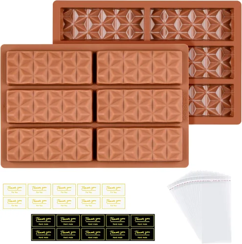 Miniatura 8 de 2 moldes de barra de chocolate de silicona profunda grandes moldes de chocolate se rompen en forma de pirámide, moldes gruesos para barra de caramelo