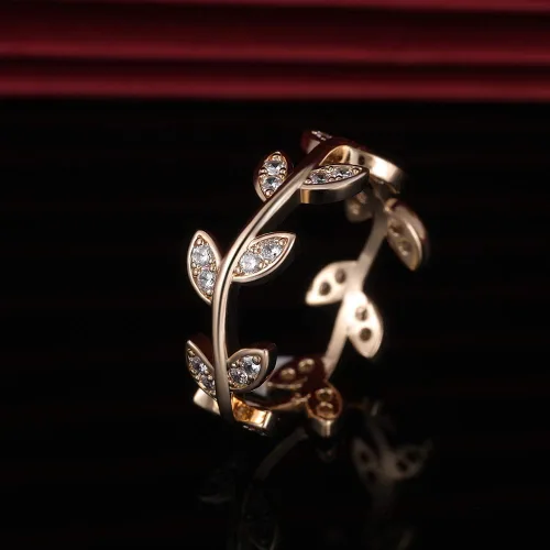 Miniatura 4 de Taoqiao Anillo de compromiso de plata de ley 925 con circonita cúbica curvada de ramas de olivo para mujer
