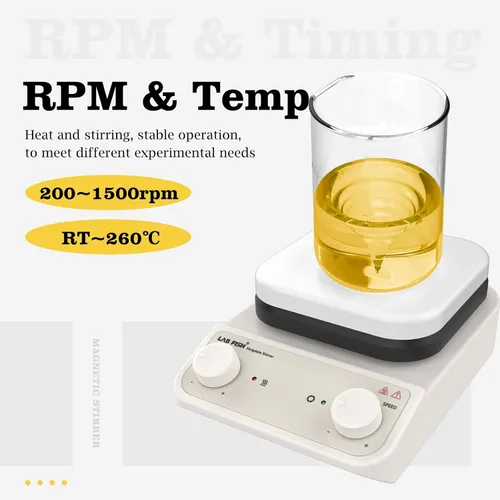 Miniatura 3 de LAB FISH 200-1500RPM agitador magnético placa caliente 536.0 °F/536℉ HS-6