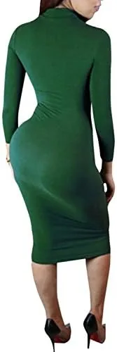 Miniatura 4 de vestido de manga larga con cuello alto para mujer