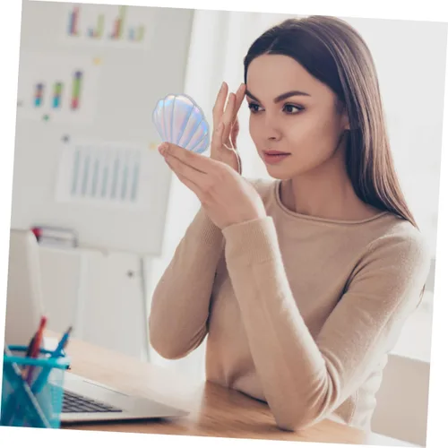 Miniatura 5 de Luxshiny Espejo de bolsillo para mujer, espejo de billetera delgado, plegable, portátil, compacto, de doble cara, plegable para maquillaje ()