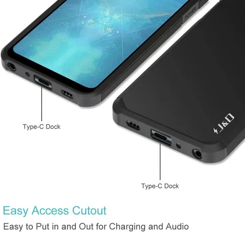 Miniatura 6 de J&D Funda protectora resistente de doble capa híbrida a prueba de golpes para LG G7 ThinQ, funda protectora resistente, color negro