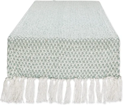 Miniatura 14 de DII Woven Basics Collection Camino de mesa de punto 100% algodón, 15"x108", Stone Piedra