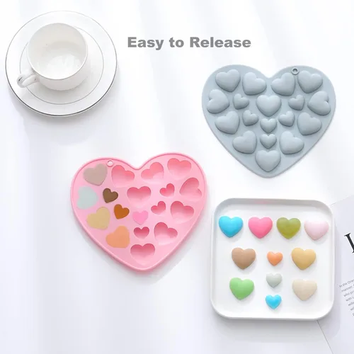 Miniatura 2 de Molde de silicona Chocoalte para el día de San Valentín, 2 formas diferentes, para decoración de pasteles, pequeña herramienta de arcilla de jabón