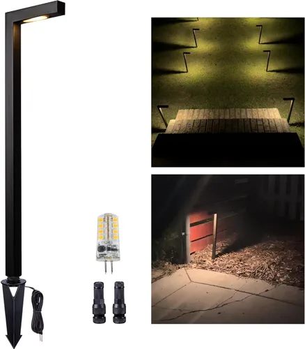 Miniatura 20 de Gardenreet Luces de camino de paisaje de latón, luces de camino de bajo voltaje de 12 V con cable, luces de jardín al aire libre LED impermeables
