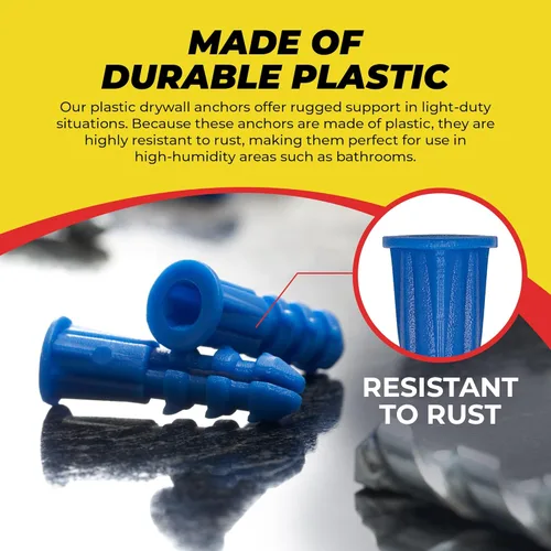 Qualihome Anclajes para Paneles de Yeso de Calidad Premium Anclajes de Plástico Ligero Acanalado para Paredes Huecas – Kit de Anclaje de Pared para