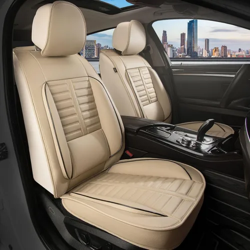 Juego de fundas de asiento de automóvil para GMC Canyon 2015-2025, juego de fundas de asiento delantero de cuero con soporte lumbar, protector de
