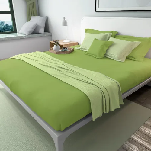 Miniatura 5 de Lirex Sábana encimera verde frijol tamaño individual, microfibra cepillada ultra suave y transpirable de 1800, sábana encimera de calidad de hotel